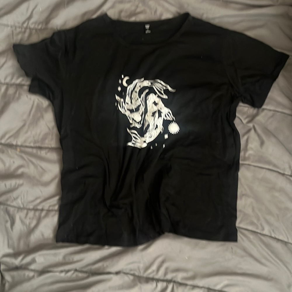 Black and white fish shirt